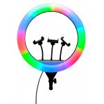 Wholesale RGB Light 18 inch Selfie Ring Light with 76 inch Tripod Stand & Cell Phone Holder for Live Stream, Makeup, YouTube Video, Photography TikTok, & More Compatible with Universal Phone (RGB)